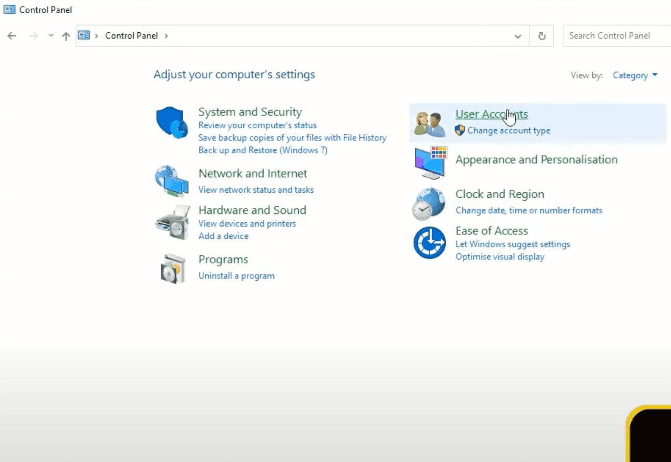 Windows Control Panel