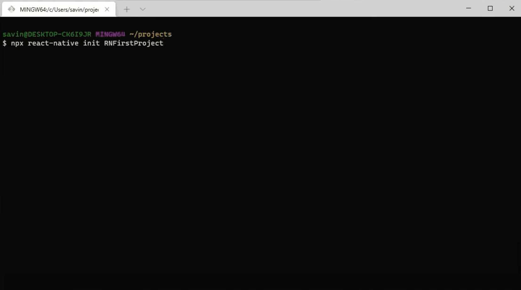 Initializing React Native Project